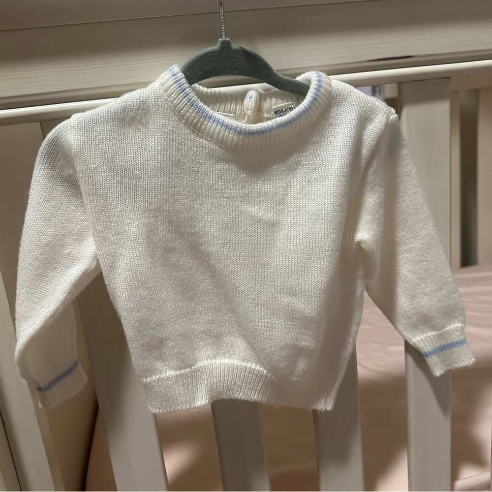 Vintage Honors Baby Cozy White Baby Sweater